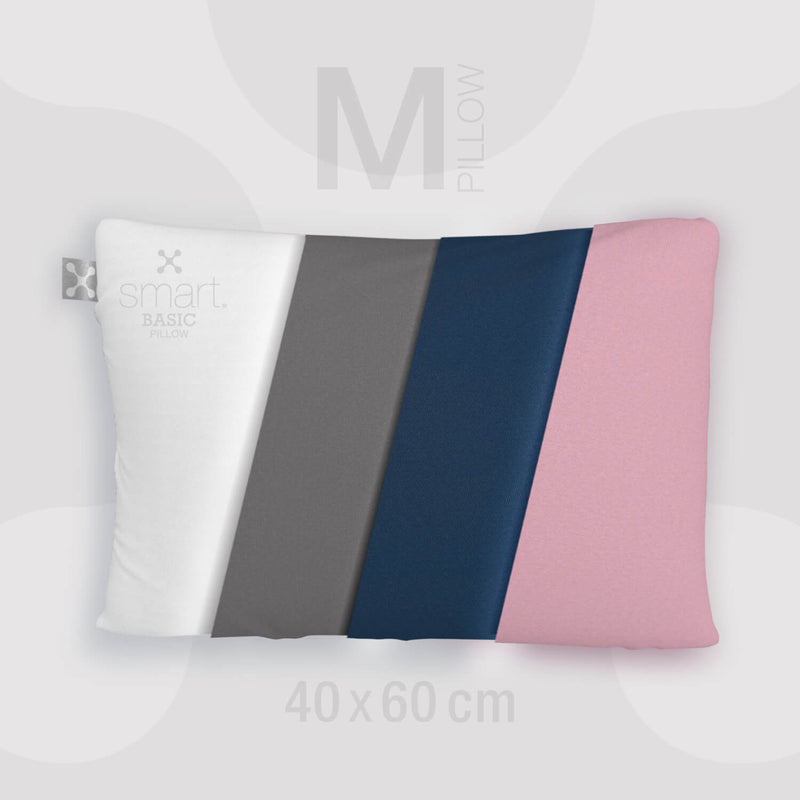 Kissenbezüge des smart® Comfort Pillow passen auf das smart® Basic Pillow in der Größe Medium 40 x 60 cm, mit verschiedenen Farben