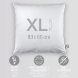 Eigenschaften des smart® Soft Pillow in der Größe Extra Large 80 x 80 cm, weiches nachhaltiges Kissen mit PrimaLoft Bio Füllung aus Recyclingfasern mit anpassbarer Kissenhöhe für einen hohen Schlaf-Komfort 