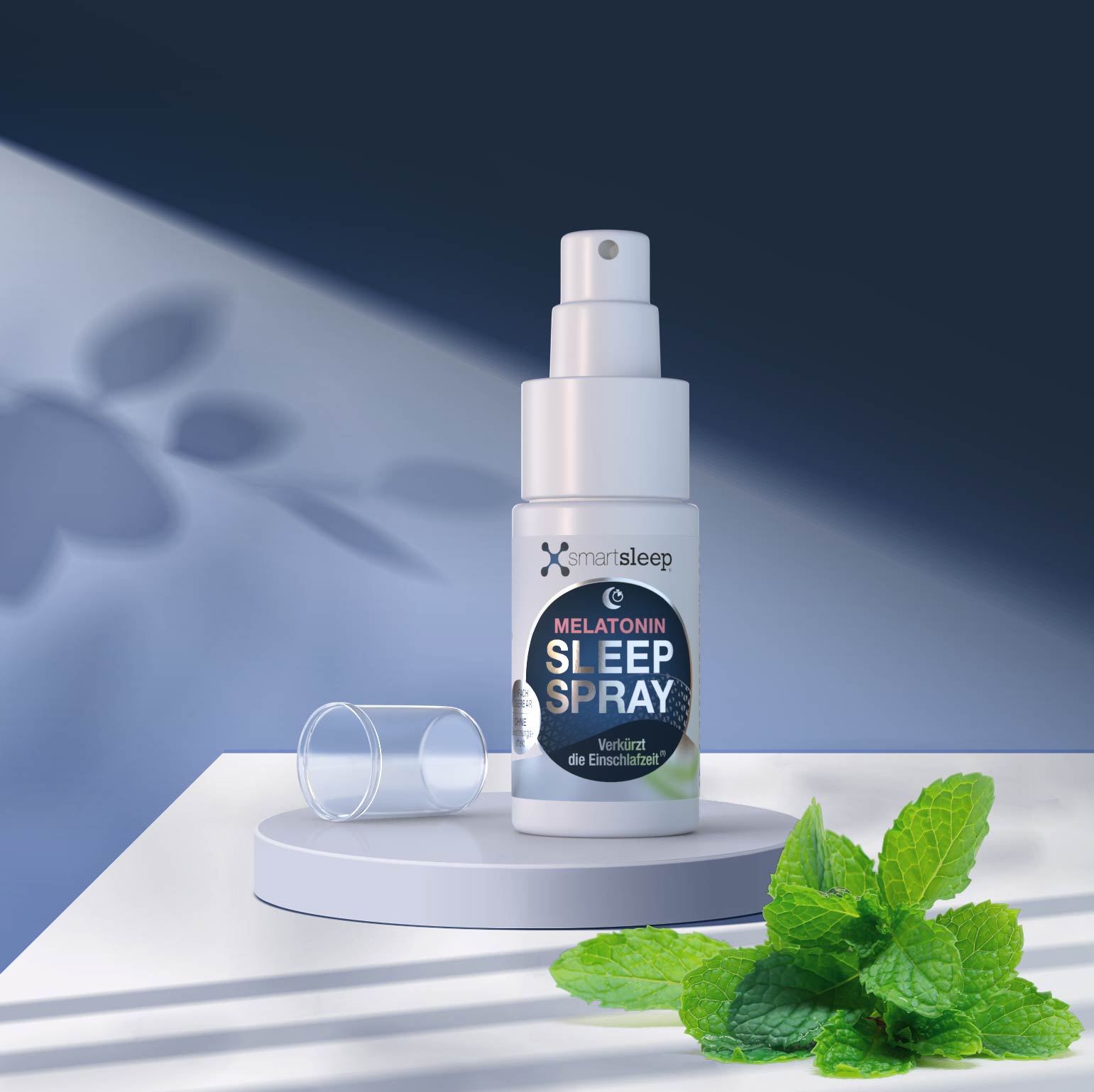 smartsleep® SLEEP SPRAY, Mundspray um natürlich schneller einzuschlafen. Mit dem Schlafhormon Melatonin, Passionsblumenextrakt und frischem Minzaroma. Einfach dosierbar und praktisch für zuhause und unterwegs. Verkürzt die Einschlafzeit