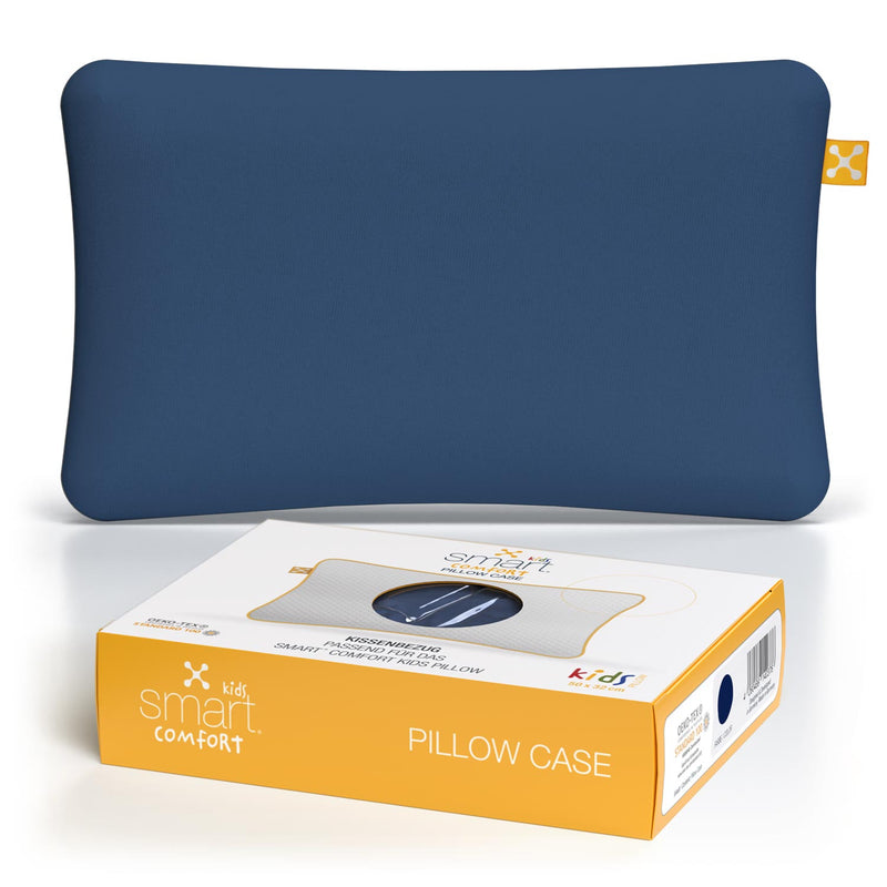 smart® Kids Comfort Pillow Case, weicher Kissenbezug passgenau für das ergonomische Kinder-Kopfkissen smart® Kids Comfort Pillow in der Farbe Dunkelblau