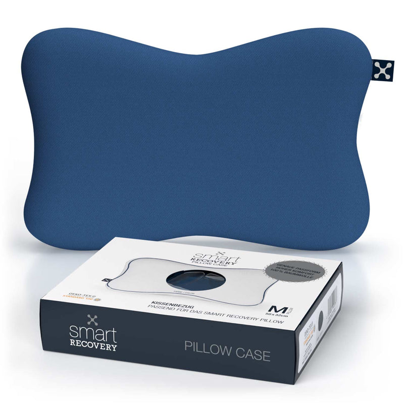 smart® Recovery Pillow Case, weicher Kissenbezug aus Baumwolle passgenau für das ergonomische Kopfkissen smart® Recovery Pillow in der Farbe Dunkelblau