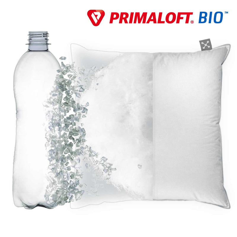 Nachhaltige PrimaLoft Bio Füllung aus Recycling PET-Flaschen des smart® Soft Pillow in der Größe Medium 40 x 80 cm, nachhaltiges veganes Kissen mit PrimaLoft Bio Füllung aus biologisch abbaubaren Recyclingfasern, individuelle Kissenhöhe durch anpassbare Füll-Menge
